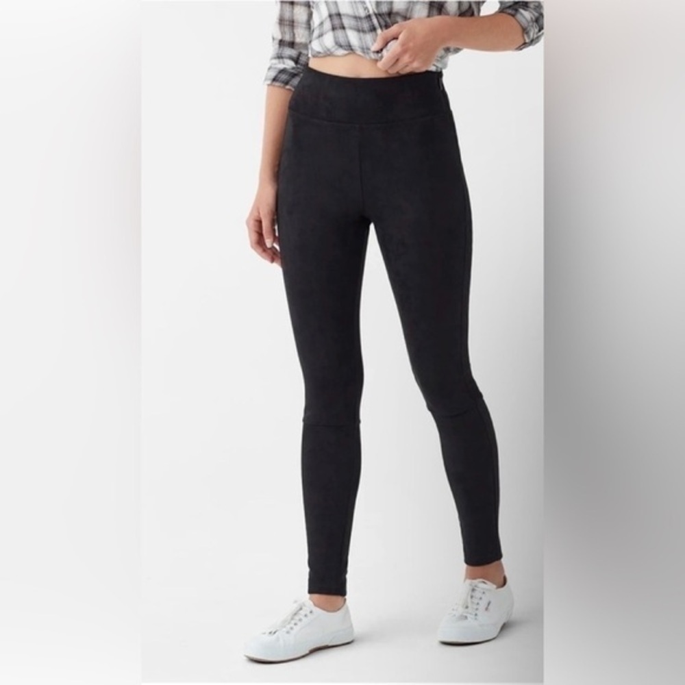 Splendid Faux Suede Leggings Black Pull-On High Rise Women’s Size L